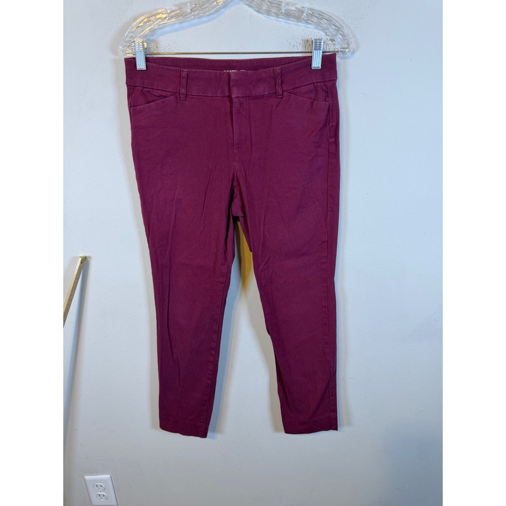 Old Navy Womens Pixie Ankle Pants Stretch Wine Stain Burgundy 6